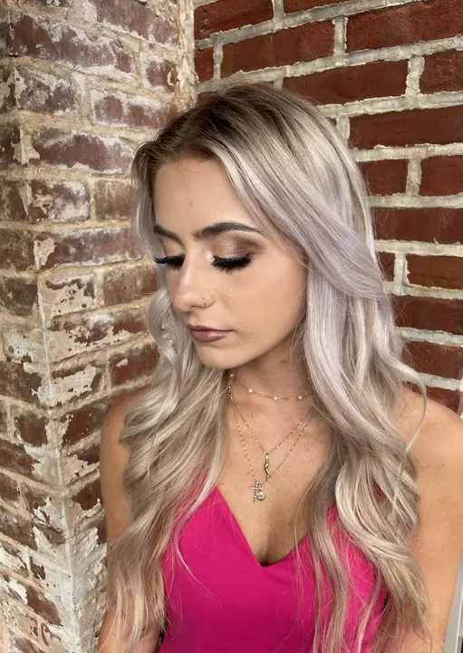Soft bridal glam with platinum waves